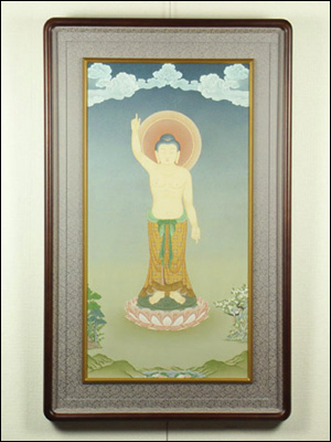 13045-仏教仏画「釈迦誕生図」