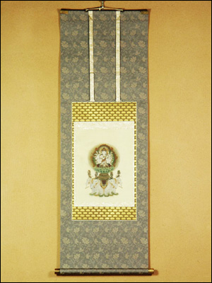 20136-仏教仏画「掛け軸 普賢菩薩」