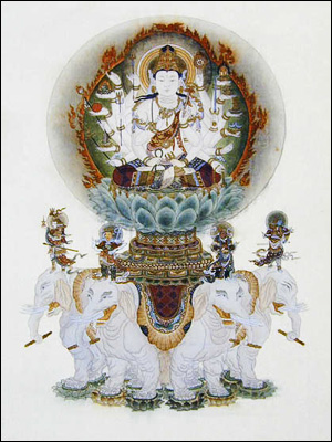 掛け軸 普賢菩薩