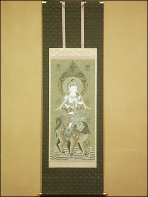 20231-仏教仏画「掛け軸 文殊菩薩」