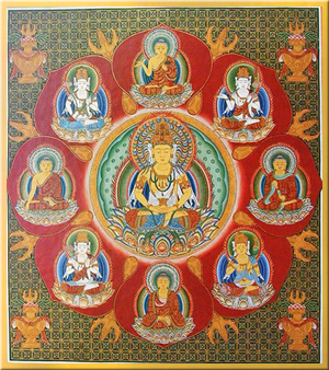 84003-仏画色紙「胎蔵界中台八葉院」