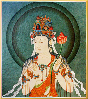 84009-仏画色紙「観音菩薩」