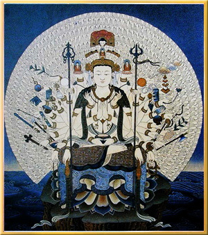 84011-仏画色紙「千手観音」
