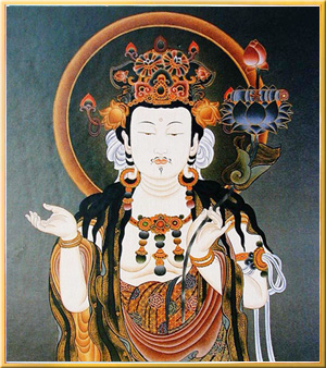 84013-仏画色紙「文殊菩薩」