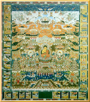 84022-仏画色紙「観経曼荼羅」