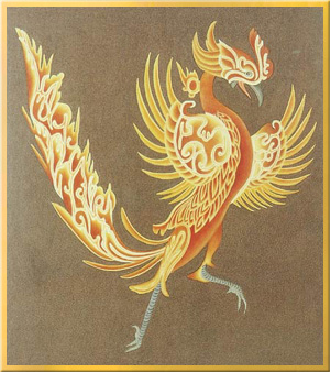 84030-仏画色紙「南方神朱雀」