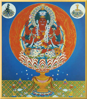 84033-仏画色紙「愛染明王」